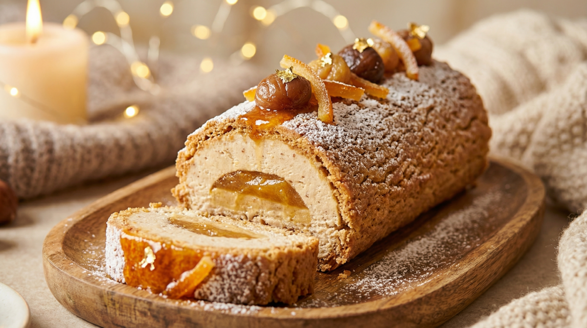 Cette bûche marrons-agrumes va bouleverser vos fêtes : succombez à la gourmandise ultime ! – bûche marrons-agrumes